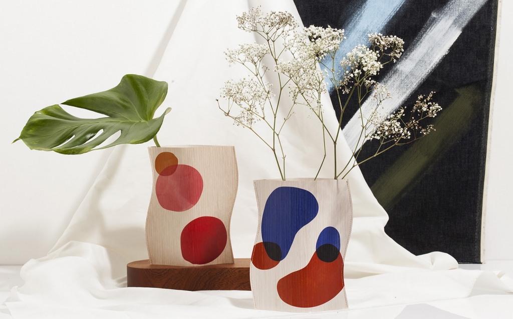 Wooden vases